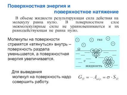 Явление поверхностного натяжения