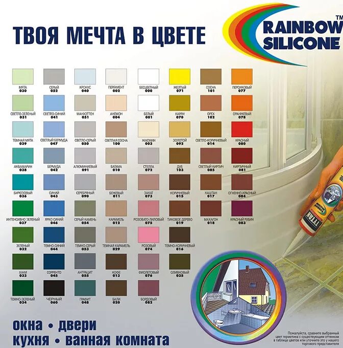 Какого цвета герметик. Tytan Rainbow цветной силиконовый герметик. Tytan герметик цвета. Tytan герметик палитра. Герметики цветные Tytan разноцветный силикон.