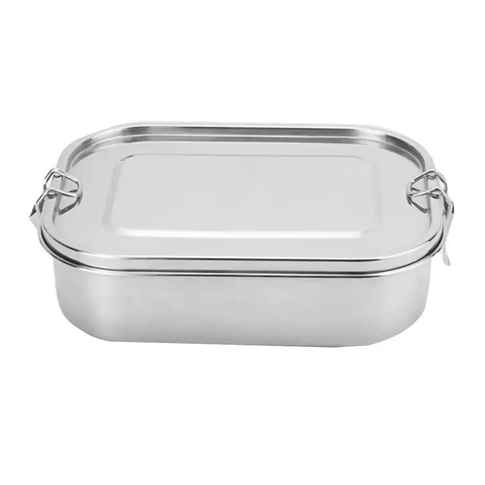 Ланч бокс Stainless Steel. Lunch Box нержавеющая сталь. Ланч бокс металлический герметичный. Контейнер металлический для еды с крышкой mcy056-5602 ( 740 ml ).