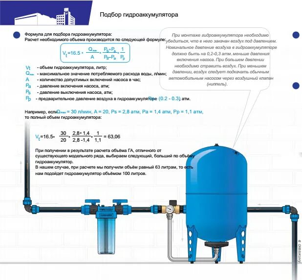 Почему в гидроаккумуляторе вода