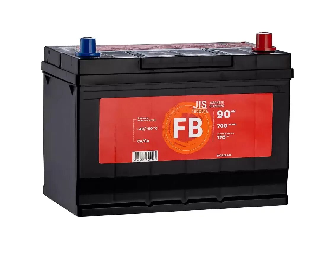 Fb battery. 105d31l АКБ fb. Аккумулятор fb (jis) 90 а/ч 306x173x220 en700 fb 105d31r. Аккумулятор fb 20hr 80ah cca 655a 105d31 jis. Аккумулятор fb jis 70 а/ч Обратная r+ 258x175x220 en530 а.