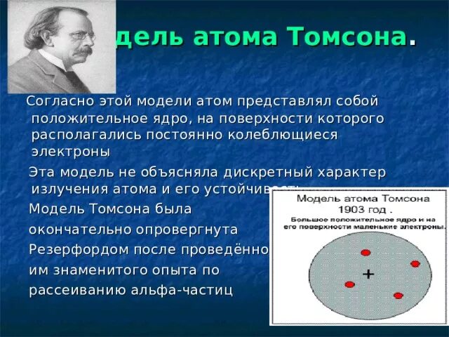 Какой заряд имеет атом согласно резерфорду. Модель атома Томсона физика. Планетарная модель атома Томсона. Модель атома Томсона и Резерфорда. Опишите модель атома по Томсону.