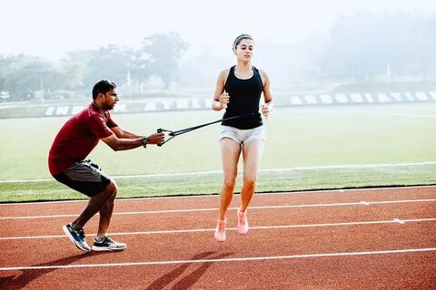 She is training