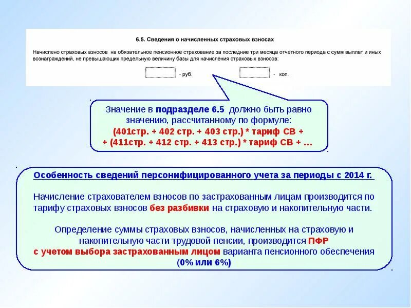 Сумма страховых взносов на пенсионное страхование
