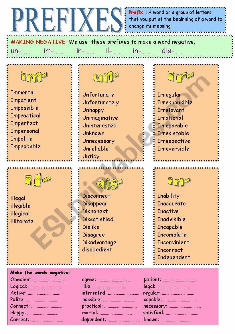 Отрицательные приставки в английском языке Worksheet. Приставки in im ir в английском языке. Negative prefixes Worksheets. Отрицательные приставки Worksheets. Prefixes im in il