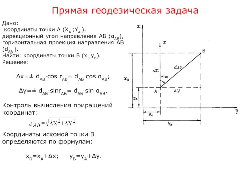 Прямая и Обратная геодезическая задача формулы. Решение прямой геодезической задачи. Обратная геодезическая задача. Прямая задача по геодезии.