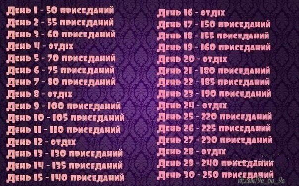 Сколько приседать в день чтобы похудеть. Сколько нужно приседать в день. сколько делать приседаний в день.