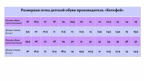 25 размер обуви это сколько см