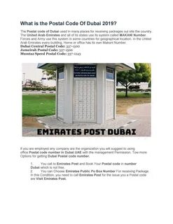 looking for the Dubai zip code or Dubai postal code? 