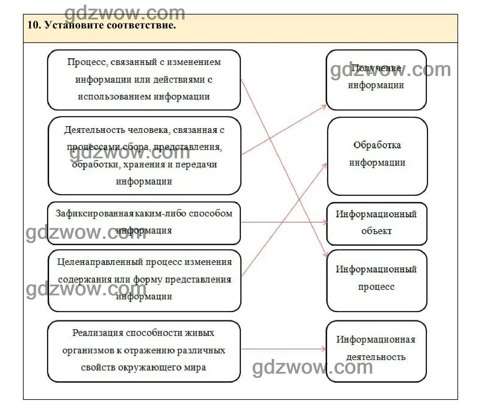 Установите соответствие информатика 7 класс