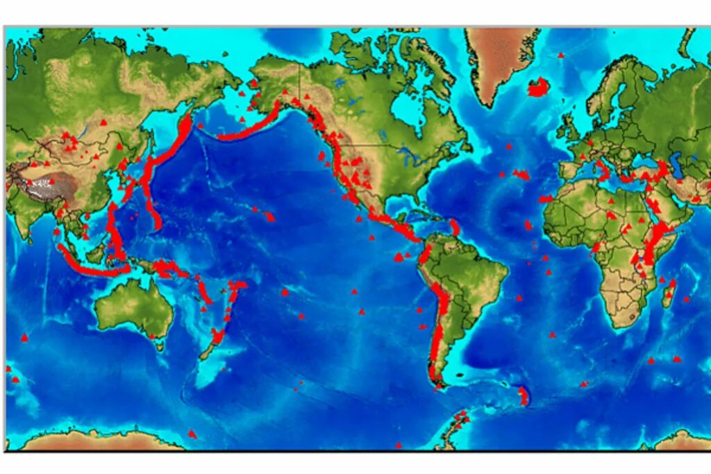 Территория распространения землетрясения. Вулканы Тихого океана на карте. Географическая карта вулканов.