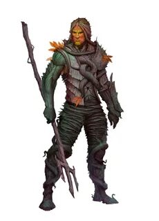 Male Leshy Driud Trident - Pathfinder 2E PFRPG PFSRD DND D&D 3.5 4E 5E ...