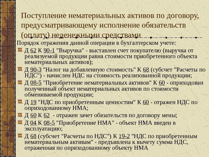 Договорам предусматривающим исполнение обязательств оплату. Приобретение нематериальных активов. Поступление нематериальных активов. Поступление НМА документы. Приобретен объект нематериальных активов проводка.