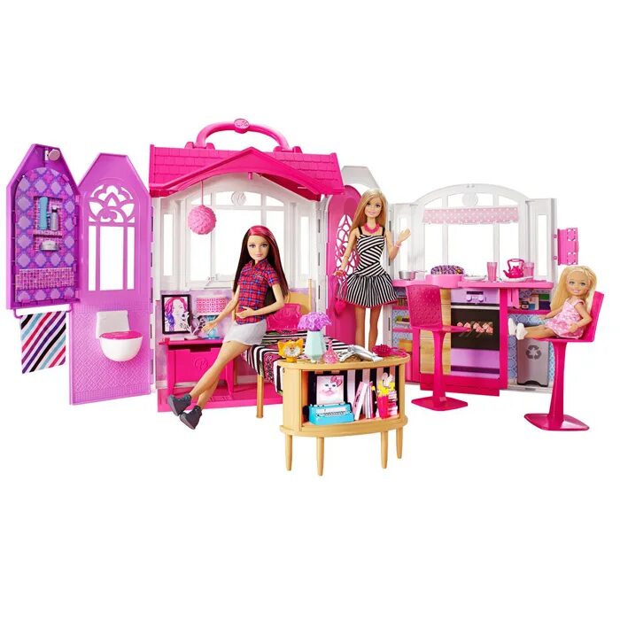 Barbie переносной гламурный домик chf54. Маттел домик для Барби. Barbie кукольный домик chf54. Дом Барби Дрим Хаус.