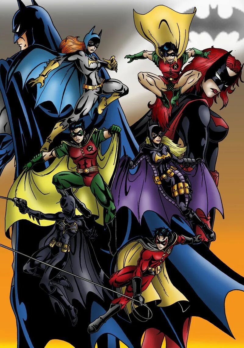 ДС Бэтсемья. Бэт-семья DC Comics. Bat Family арт. Бэт семья ДС.