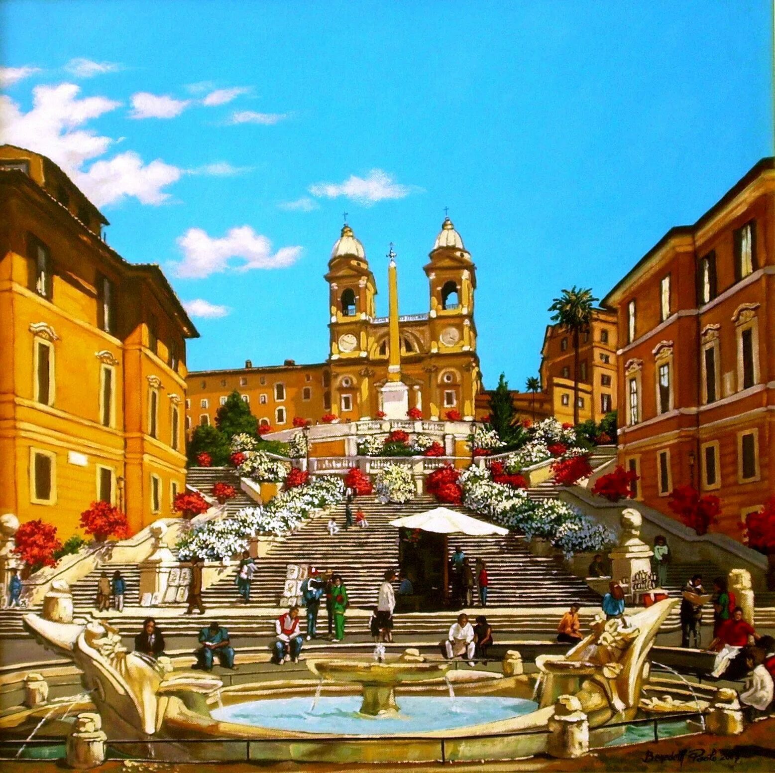 Пьяцца ди Спанья. Рим. Испанская лестница. Piazza di Spagna в Риме. Испанская лестница Италия.