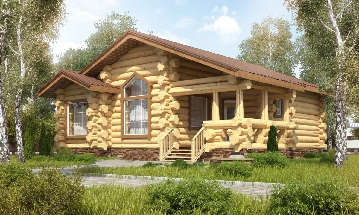 Рубленный дом из бревна. Дом баня 100 кв.м оцилиндрованного бревна. шале из оцилиндрованного бревна до 100 кв.м. дом скандинавия из оцилиндрованного бревна. сибирский кердр сруб 100м².