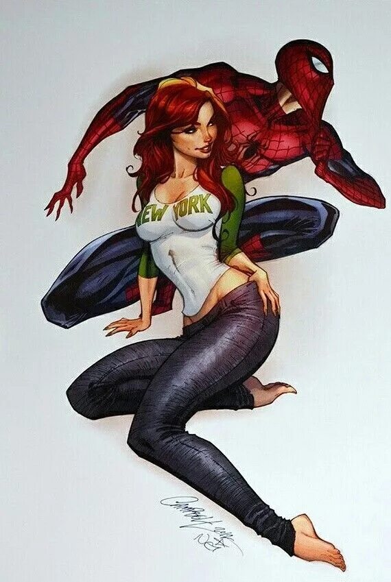 Mary jane spider. Джей скотт кэмпбелл spider man.
