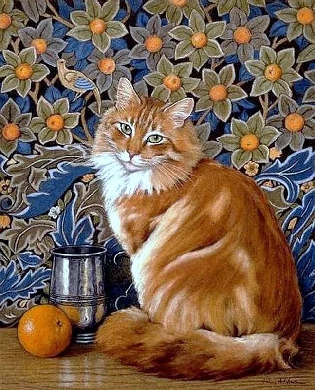 Открытки с рыжими котами. Кот живопись. Кошки в живописи. Картины с кошками.