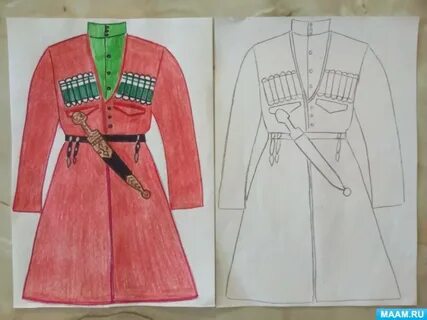 Рисунок чеченского национального костюма - Фотобанк