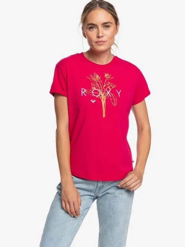 Темно розовый последний размер roxy. Рокси футболка. футболка женская. roxy майка. рокси футболки женские.