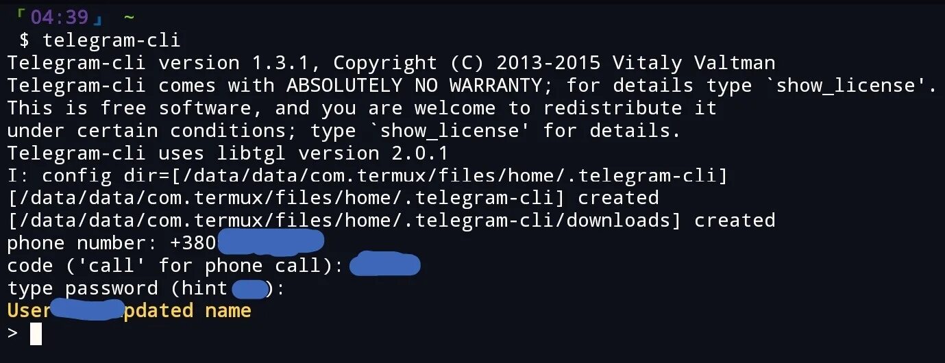 Telegram terms of use. Telegram cli.