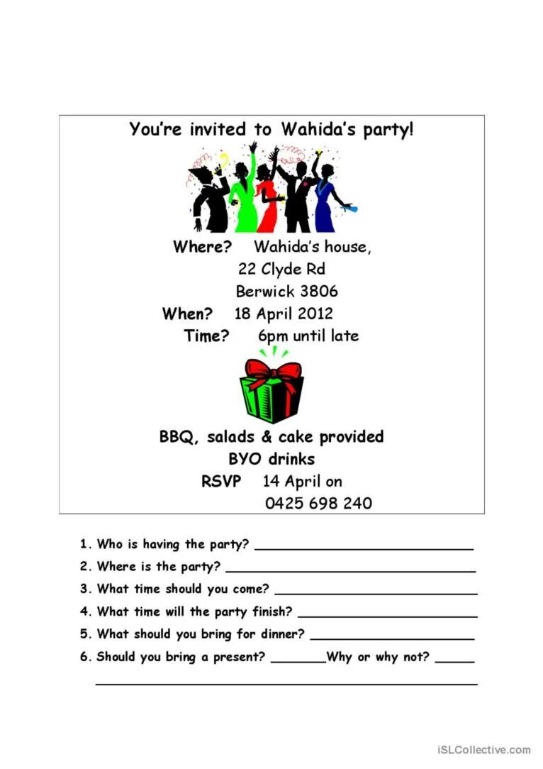 Invitation dialogue. Birthday party worksheets. invitations esl. invitations worksheets. invitation to a birthday party example.
