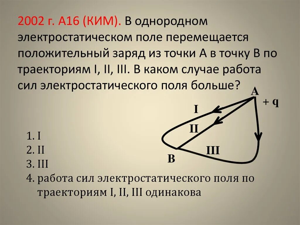 Работа силы по траектории. Заряд электростатического поля. заряд в однородном электростатическом поле. сила электростатического поля. в каком случае работа сил электростатического поля больше.