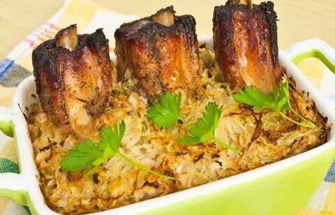 Ребрышки с квашеной капустой