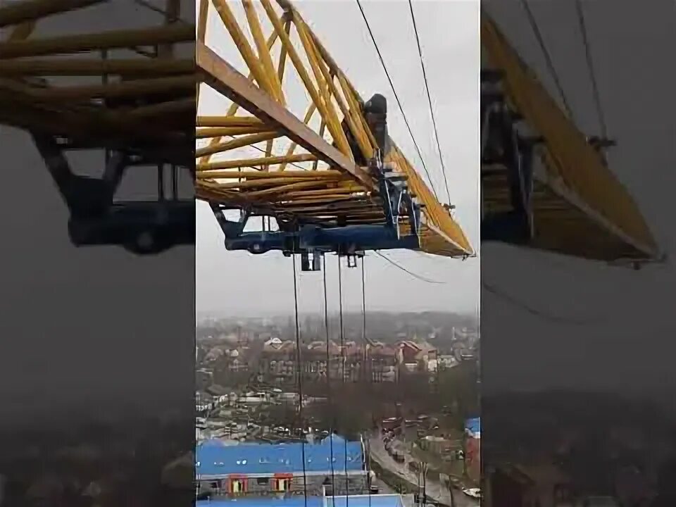 Строительные объекты, башенные краны. - Фото с высоты птичьего полета, съемка с 