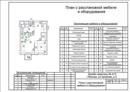 Экспликация на чертеже