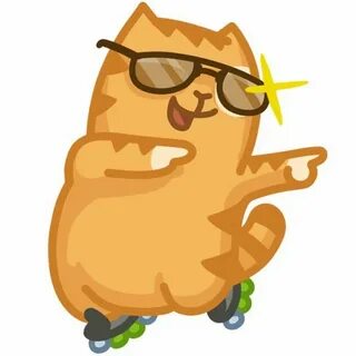 Стикеры кот персик
