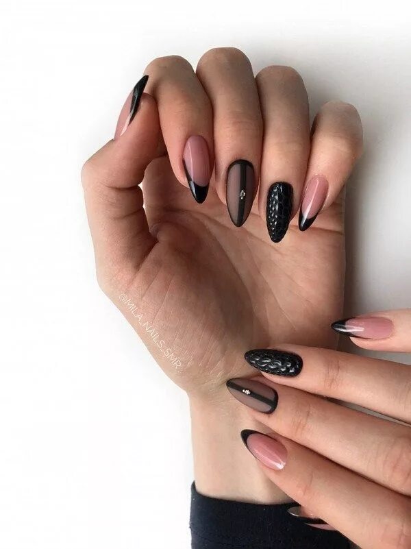 Pin by Iva on manicure ideas Nail designs frances, Black nail designs, Nail desi