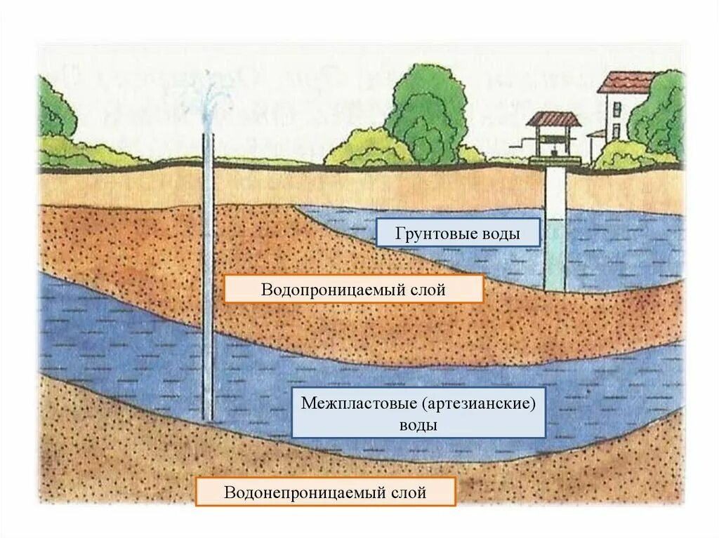 Подземные воды. Виды грунтовых вод. Виды подземных вод. Грунтовые и артезианские воды. Название подземной воды