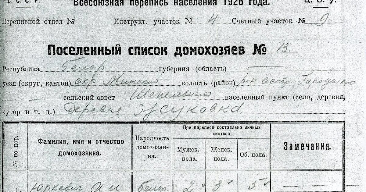 Поселенный список домохозяев 1926. Поселенный список домохозяев 1926 Беларусь. Перепись населения 1926. Первая Всесоюзная перепись населения 1926 года. Население ссср 1926