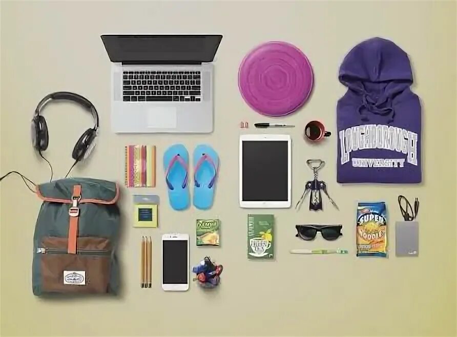 Things. Different things. stuff and things. things to take on a trip. things to pack for a trip.