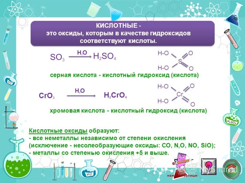 Химия 8 класс оксиды гидроксиды кислоты