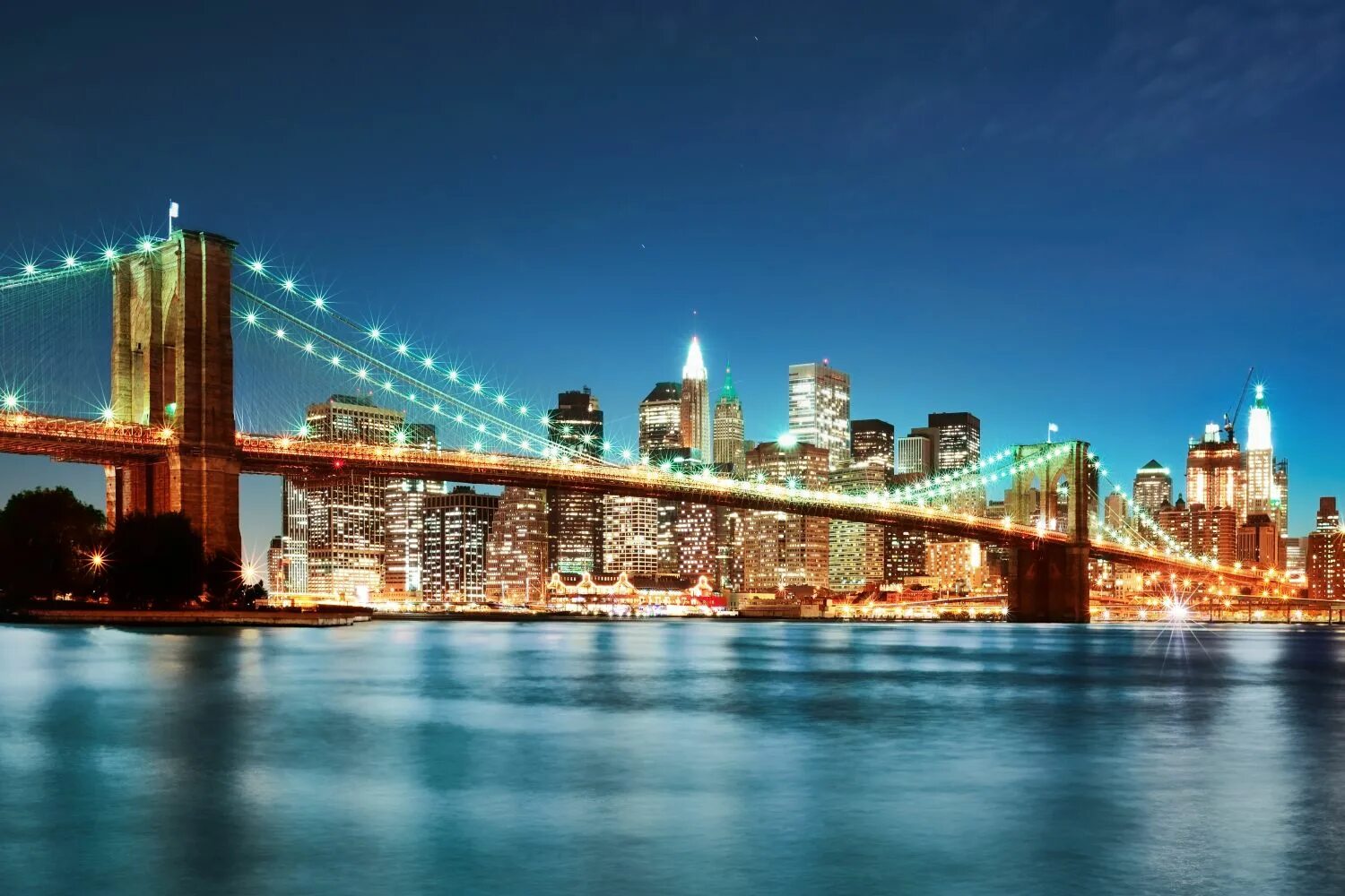 Бруклинский мост Нью-Йорк. Ночной Нью-Йорк Бруклинский мост. Бруклинский мост Нью-Йорк ночью. Бруклинский мост Нью-Йорк панорама. Купить большую картинку