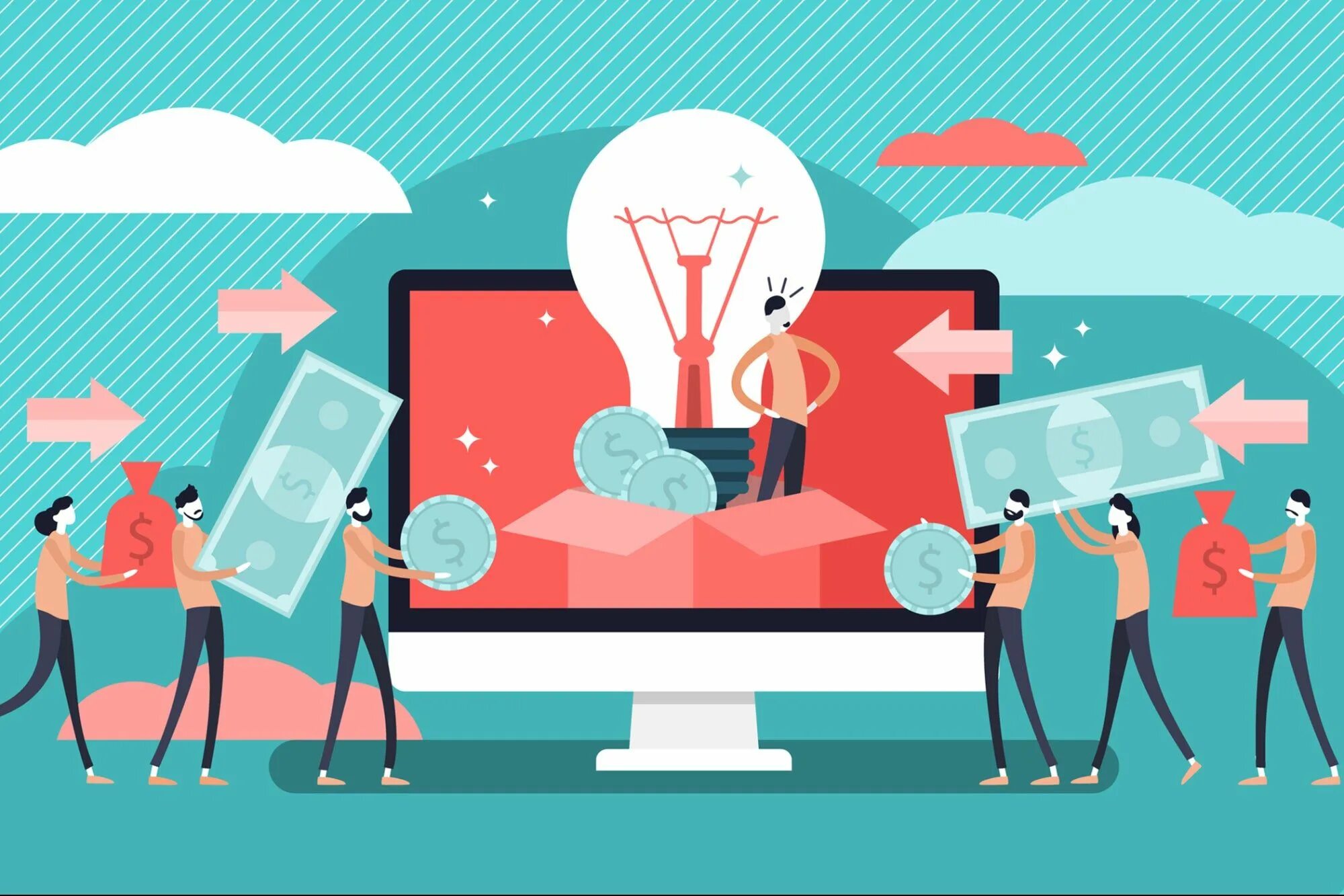 краудфандинг. краудфандинг стартапы. стартап карикатура. краудфандинг стартапы. краудфандинг стартапы.