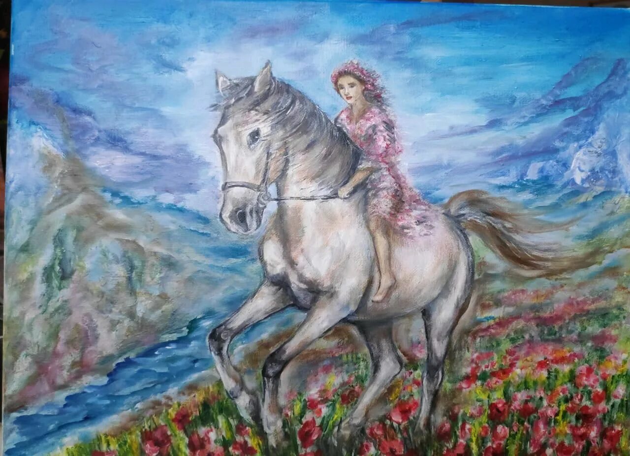 Лошадям 2020 год. Конь в маковом поле картина. Богатыри на конях. Богатырь на лошади картина. Лошадь в маковом поле.