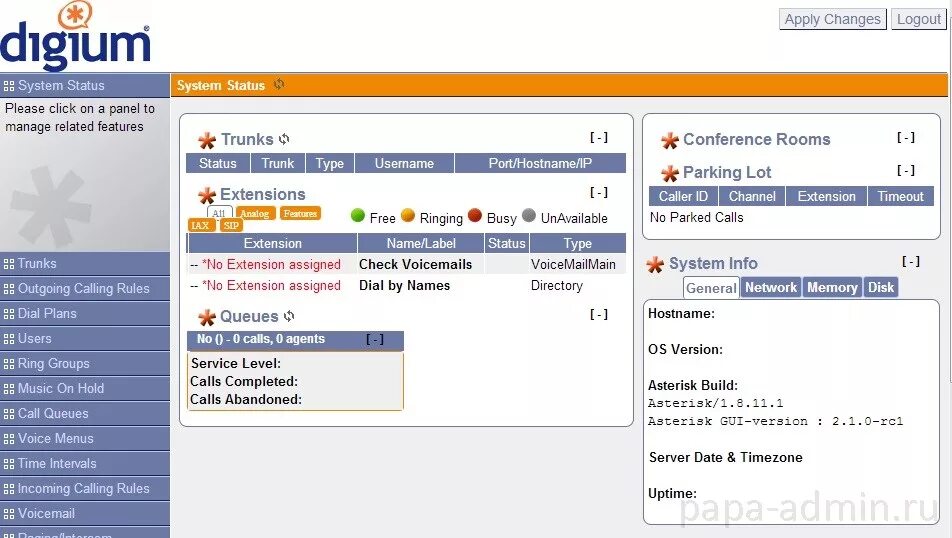 Asterisk users. Asterisk gui.