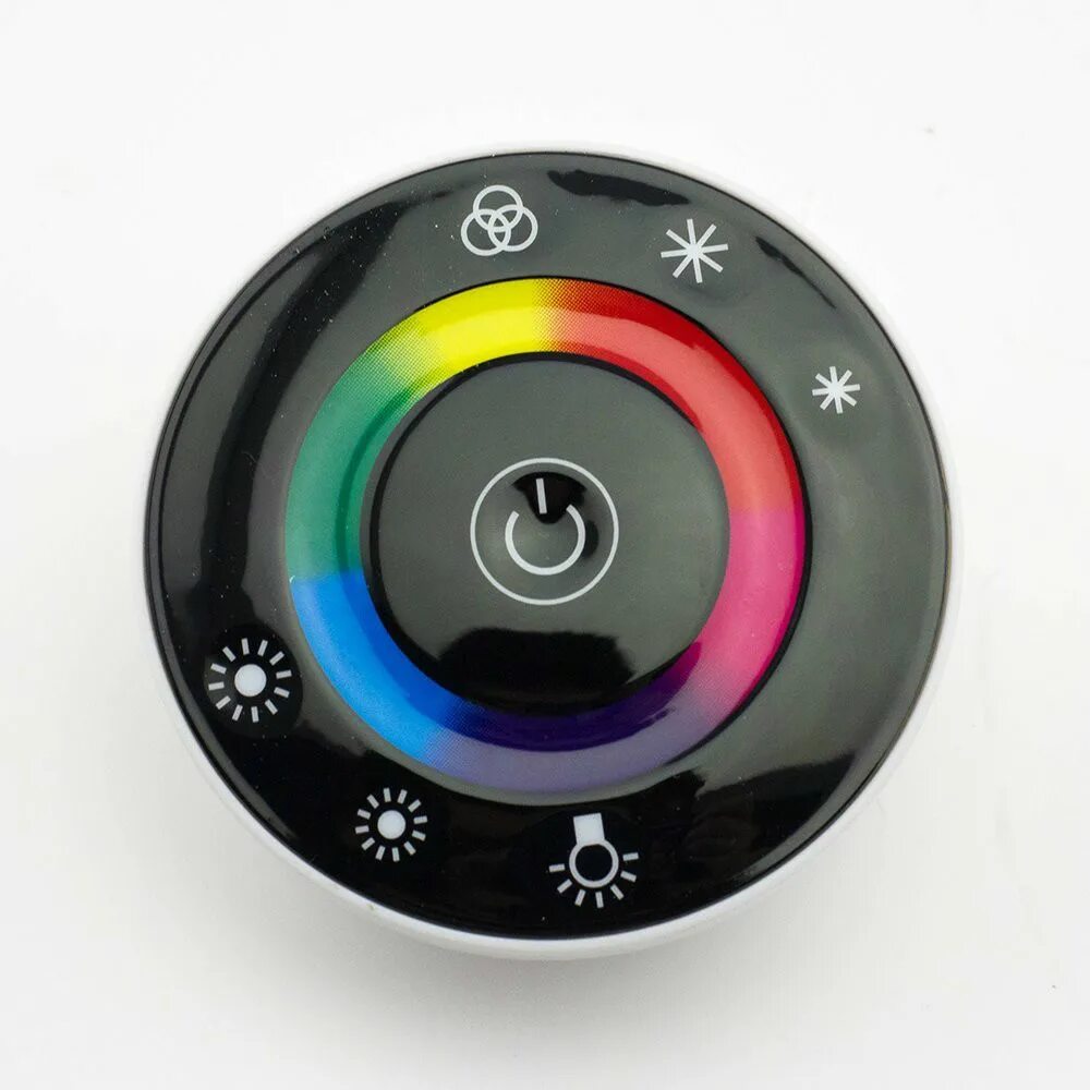 контроллер led-ленты rgb rf-пду 18a 12/24v (сенсорный пульт) 640000 оттенко. круглая лампа с пультом. круглый пульт. 27147 пульт кнопочный rf 1-зонный черный (lq-dm-rc-black). пульт круглый.