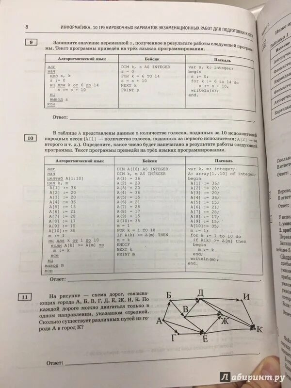 Фипи тренировочный номер 14. ОГЭ Информатика книжка. Вариант 10 Информатика. Варианты ОГЭ Информатика. ОГЭ Информатика книга.