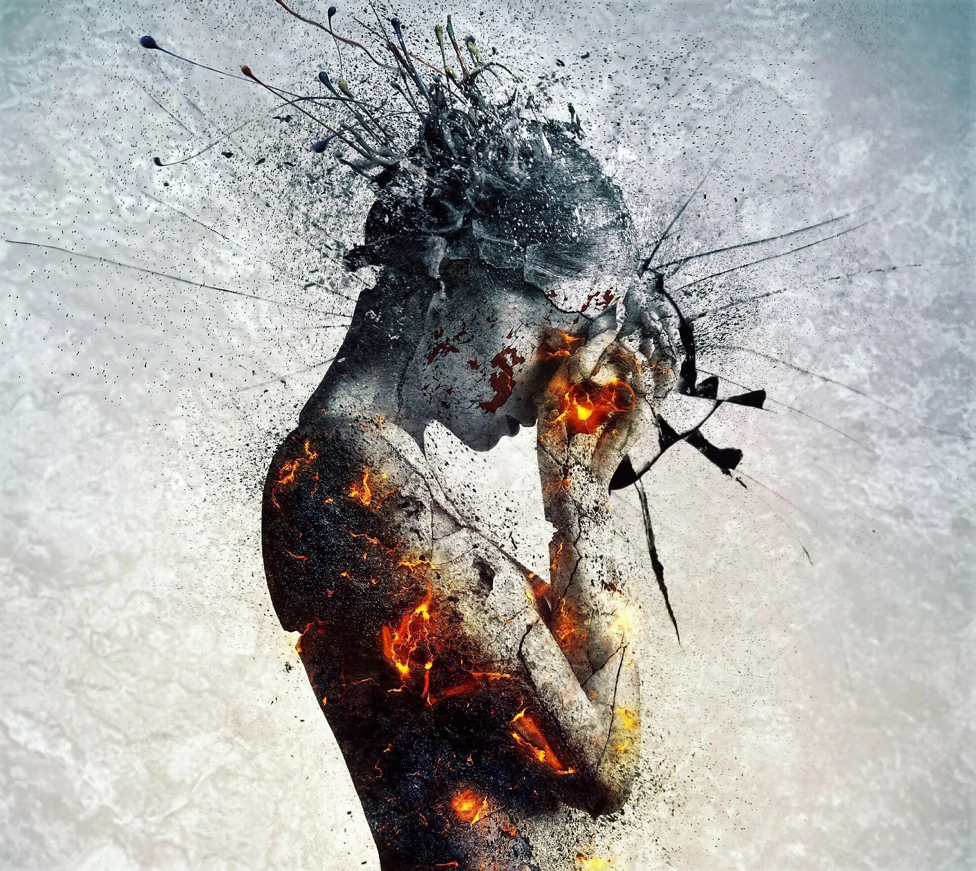 Картины Марио Санчес Невадо. Взрыв эмоций. Психологическая травма. Душа болит как растревоженная рана