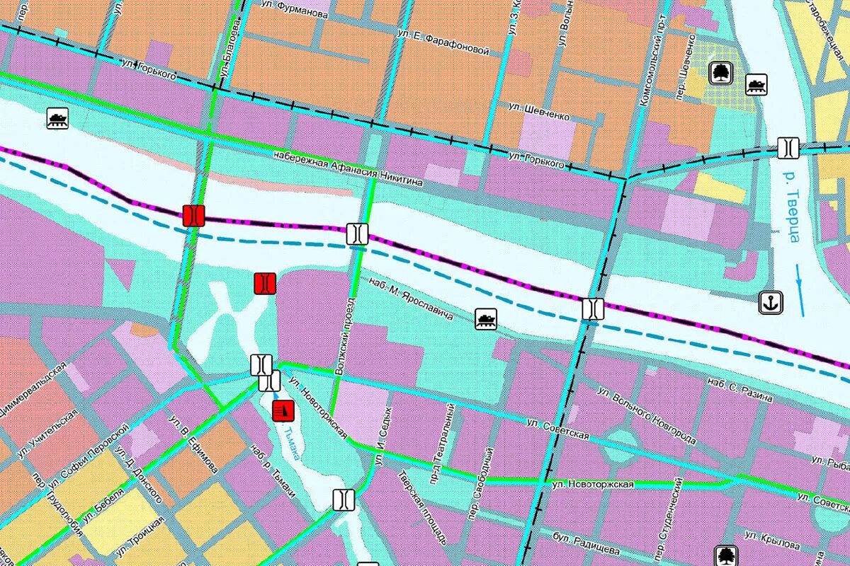 Проект Западного моста в Твери. План строительства Западного моста в Твери карта. Западный мост через Волгу Тверь проект. Генплан Западного моста в Твери.