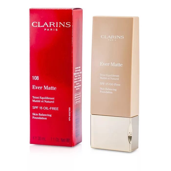 Clarins ever Matte. Sand тональный кларанс. Clarins 108 Sand. Clarins тональный крем с матирующим эффектом. Тон цена купить