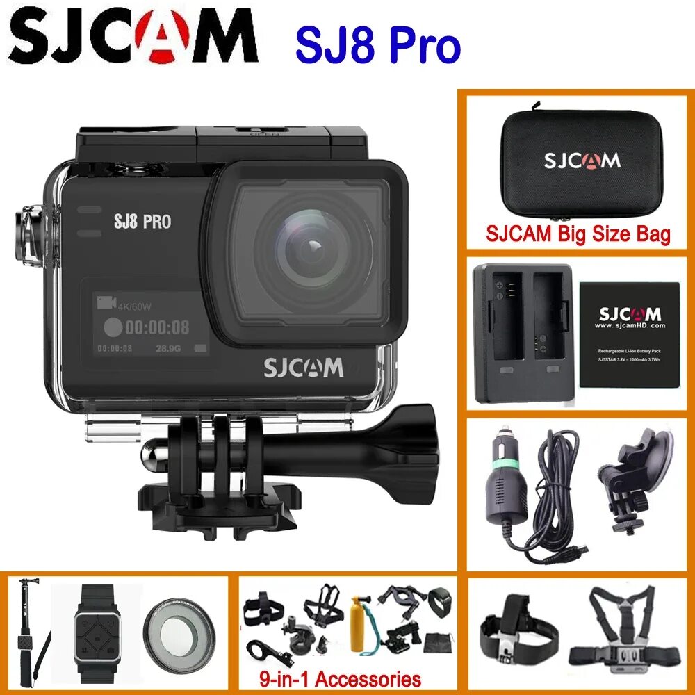 Sjcam pro купить. SJ cam 8 Pro. Экшен-камера SJCAM sj8 Pro. SJCAM sj8 Pro 4k60fps WIFI. SJCAM sj8 Pro комплектация.