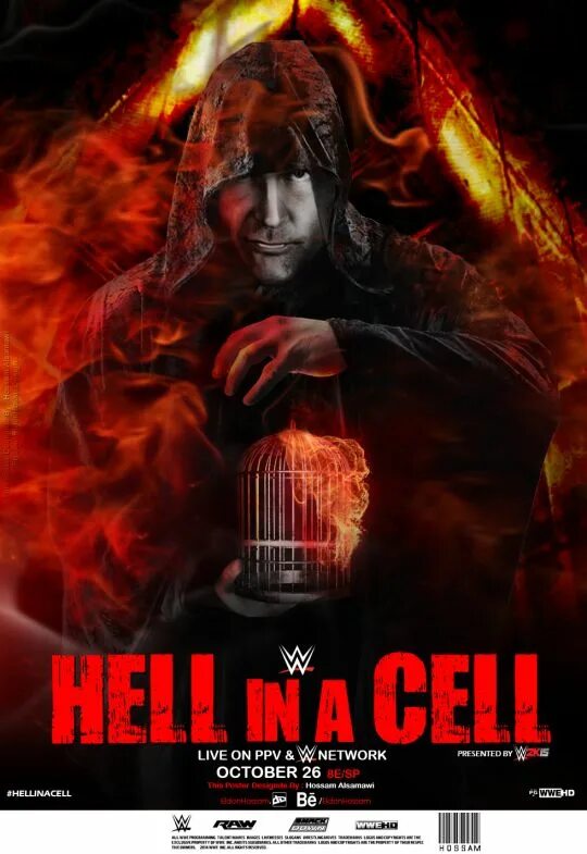 Hell in a cell. Hell in a cell art. hell in a cell posters. made hell.