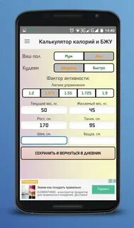 Дневник калорий для похудения