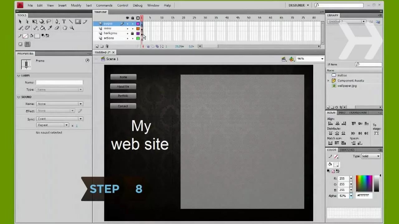 Adobe web. Flash websites tutorial.